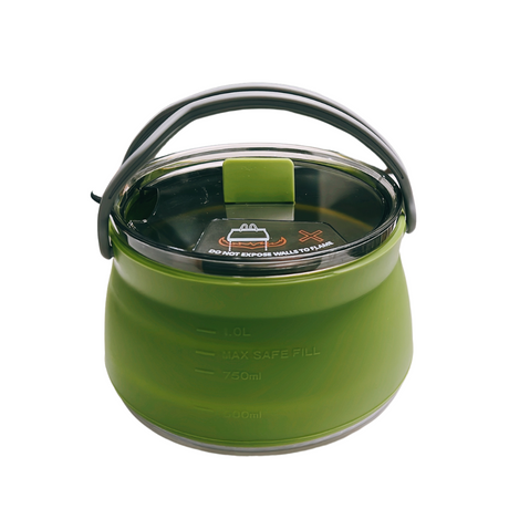 Silicone Collapsible Kettle - Portable 1L Capacity - Green Shop Online