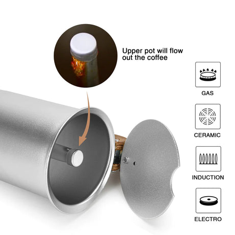 Coffee Maker 300ml For 6 Cups Pressed Aluminium Wooden Handle And Knob - Green Shop Online