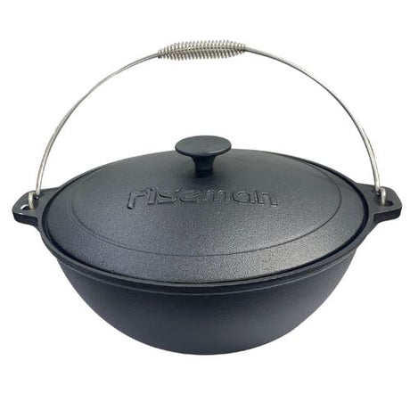 Cast Iron Dutch Oven Pan 30 x 13.2cm With Two Side Handles and Hanger - Green Shop Online