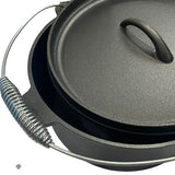 Cast Iron Dutch Oven Pan 25 x 10cm With Two Side Handles and Hanger - Green Shop Online