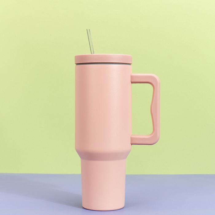 Double Wall Stainless Steel 1.18L/40oz Tumbler with Lid and Straw Salmon Pink