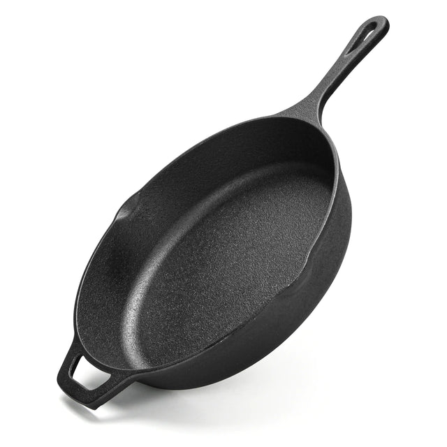 Non-Stick Cast Iron Frying Pan 26cm with Helper Handle - Green Shop Online