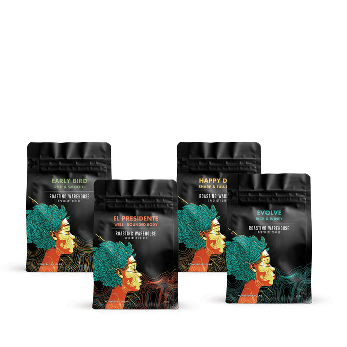 Roasting Warehouse Best Seller Coffee Bundle - 4 x 250g Blends | Sample Pack | Save 41% Commercial Espresso