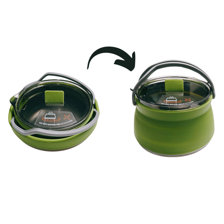 Silicone Collapsible Kettle - Portable 1L Capacity - Green Shop Online