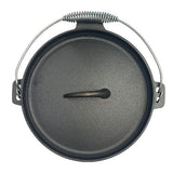 Cast Iron Dutch Oven Pan 25 x 10cm With Two Side Handles and Hanger - Green Shop Online