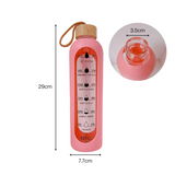 Motivational Sports Bottle 1Ltr with Bamboo Lid & Silicone Sleeve - Green Shop Online