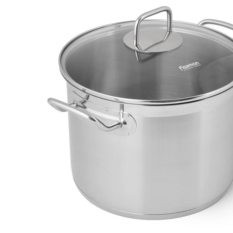 Stockpot 26 x 17cm 9.0 LTR with Glass Lid Stainless Steel - Green Shop Online