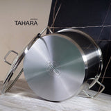 Stockpot  30cm x 21.5cm 15.2 LTR with Glass Lid Stainless Steel - Green Shop Online