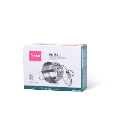 Stockpot 16 x 9.5 cm 1.9 LTR with Glass Lid Stainless Steel - Green Shop Online