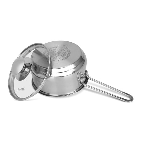 Saucepan GULLIVER 14x7.5cm / 1.1 LTR with Glass Lid - Green Shop Online