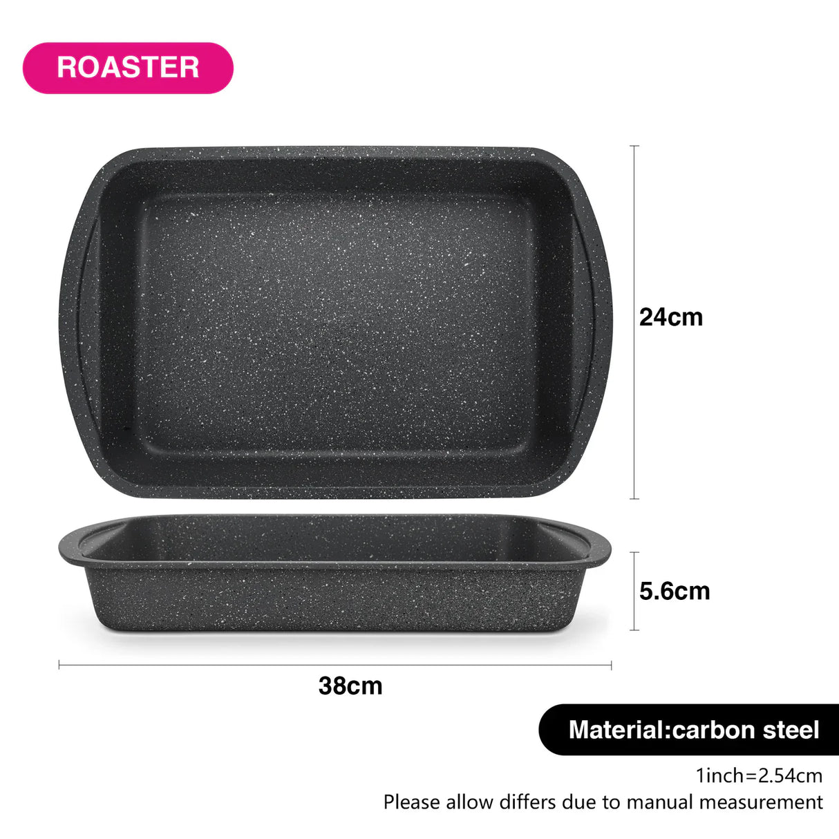 Roaster 38x24x5.6cm (Carbon Steel with Non-stick Coating)