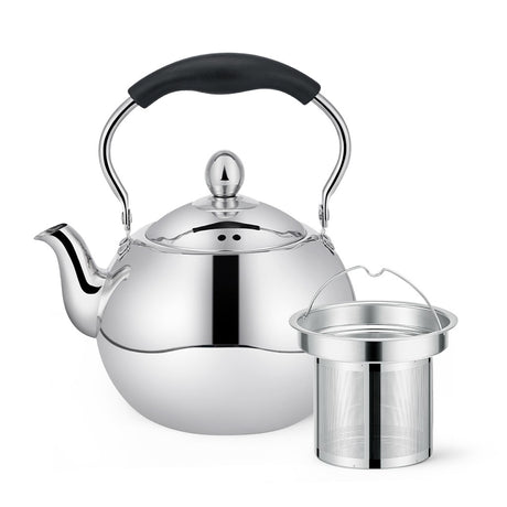 Tea pot with steel strainer 1.5 LTR (Stainless Steel) - Green Shop Online
