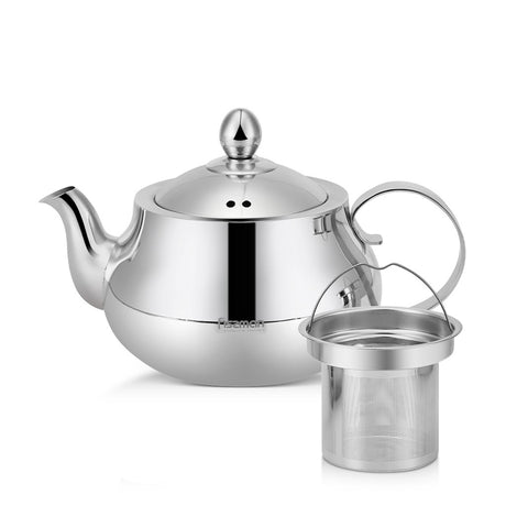 Tea Pot FERNE with steel strainer 1.5 LTR Stainless Steel - Green Shop Online