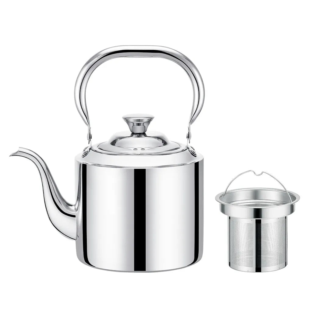 Tea Pot FONSO with steel strainer 1.5 LTR Stainless Steel - Green Shop Online