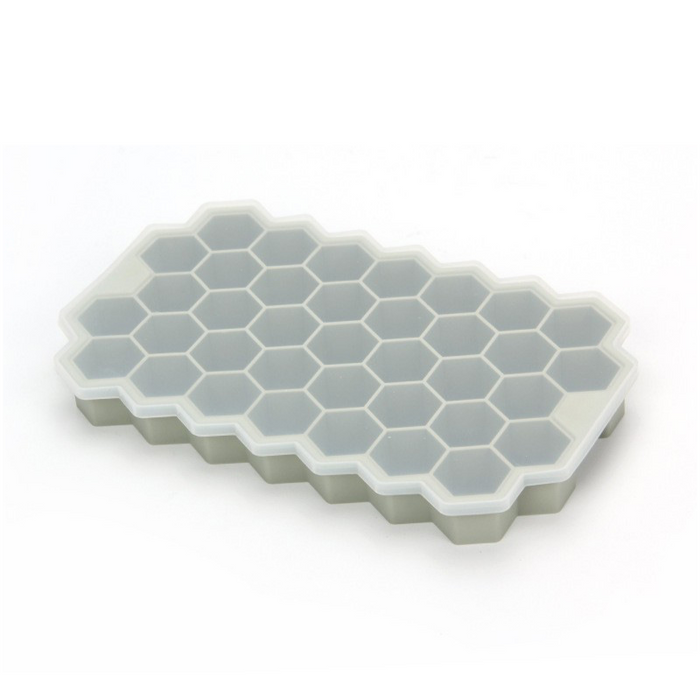 Reusable Silicone Ice Cubes Tray With Covers Green