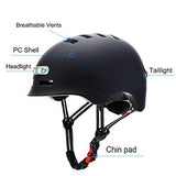 AHA Smart LED Helmet – Black, Adjustable with LED Safety Lights for Safe Riding - Green Shop Online