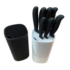 7 Piece Ceramic Knife Set + Knife Block - Green Shop Online