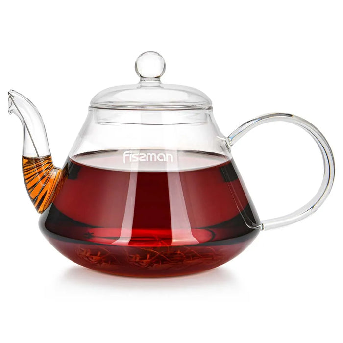 Tea pot 1000ml with steel infuser heat resistant glass