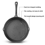 Cast Iron Non-Stick Frying Pan 25 x 4.6cm with Handle - Pack of 10 - Green Shop Online
