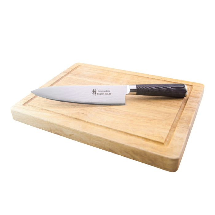 Damascus Steel Knife – Black Wood Handle 8 inch Chef Knife
