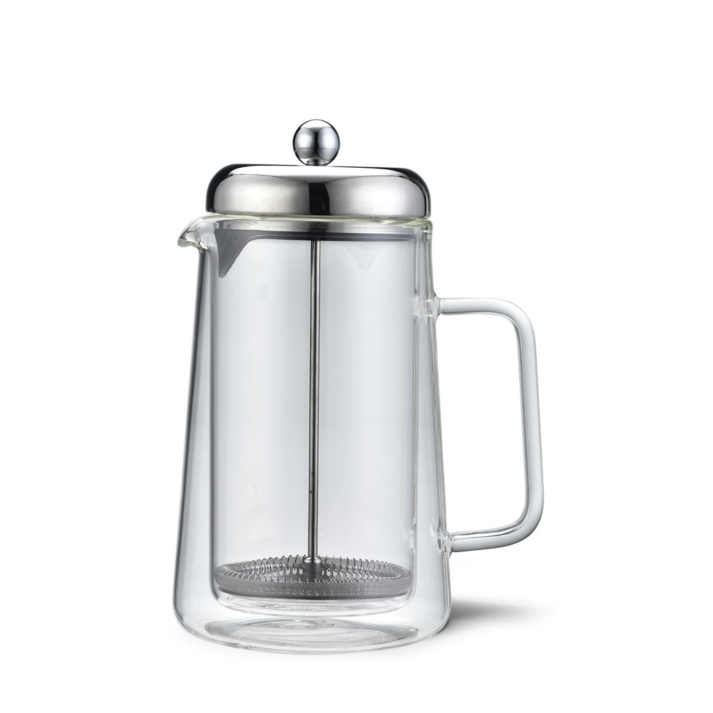 Double Wall French Press Coffee Maker 600ml - Borosilicate Glass - Green Shop Online