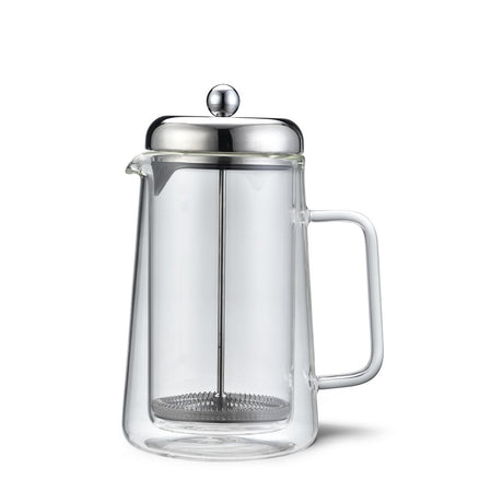 Double Wall French Press Coffee Maker 600ml - Borosilicate Glass - Green Shop Online