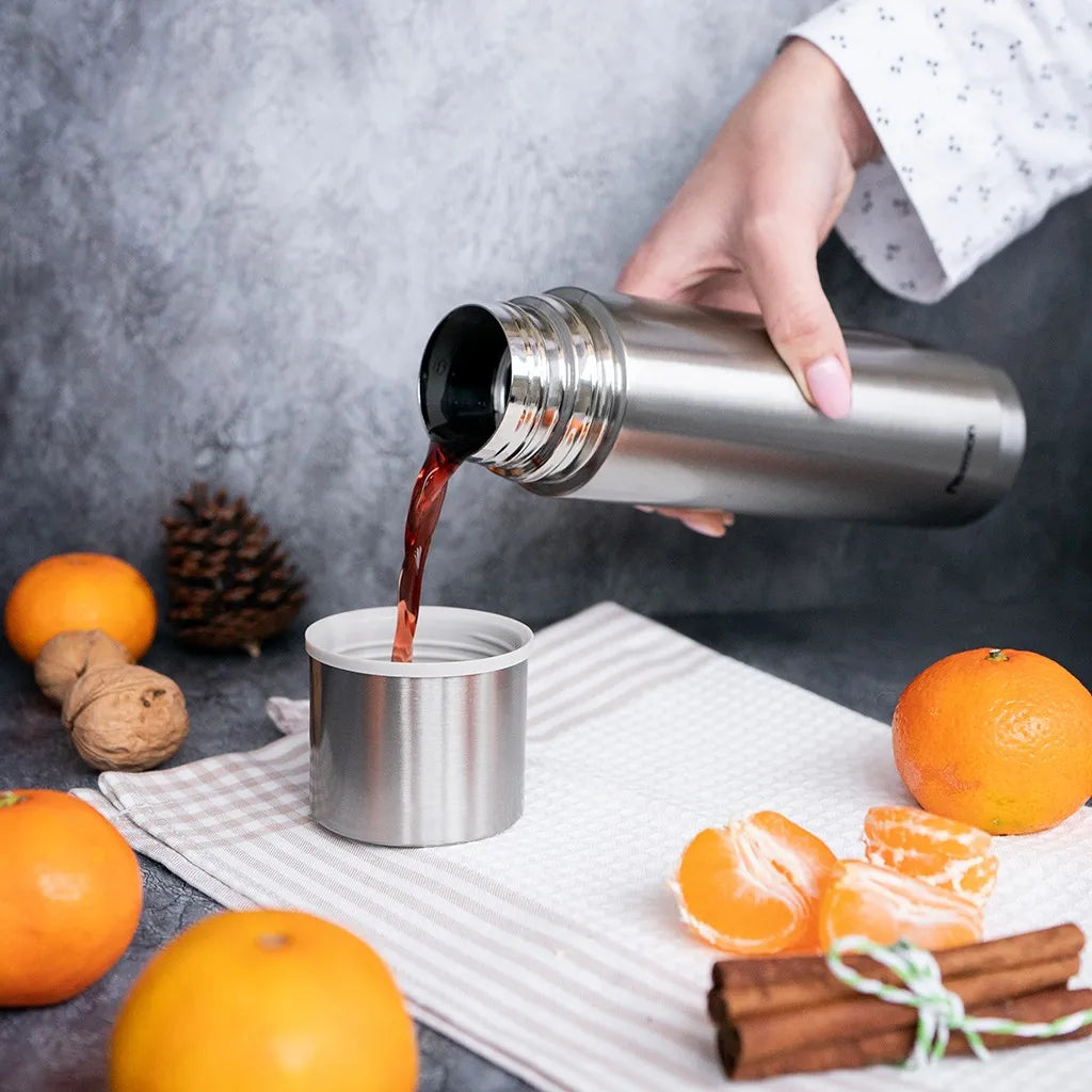 Double Wall Vacuum Bottle 500ml Stainless Steel - Green Shop Online