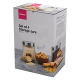Set of 4 Storage Jars 1300ml (Glass)