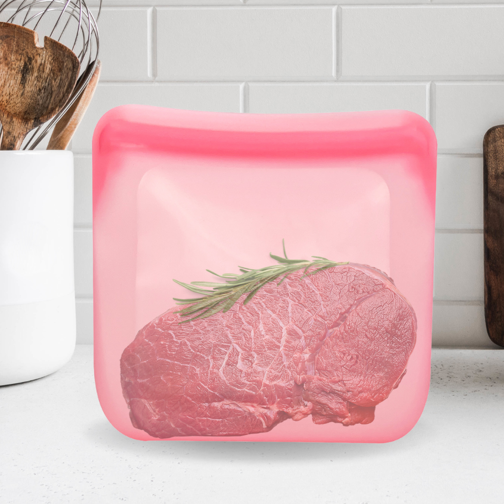 Silicone Food Storage Bag Reusable 5 Pack – 1000ml - Green Shop Online