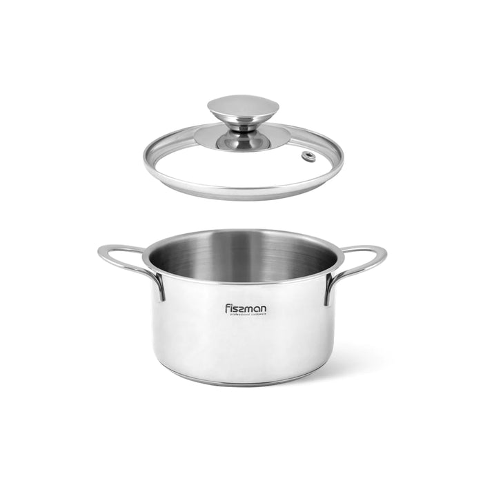Mini Cooking pot BAMBINO 14 x 7.5cm 1.1 LTR with Glass Lid 