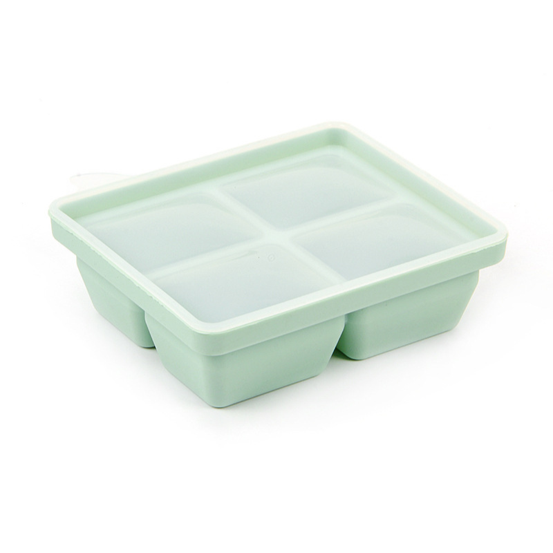 Baby Food-Prep & Serving Silicone Container - 4 Holes - Green Shop Online