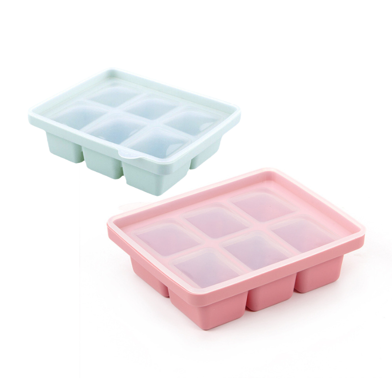 Baby Food-Prep & Serving Silicone Container - 6 Holes - Green Shop Online