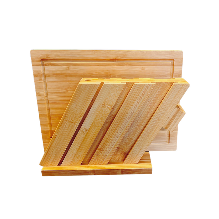 Bamboo Knife Holder and Cutting Board Set