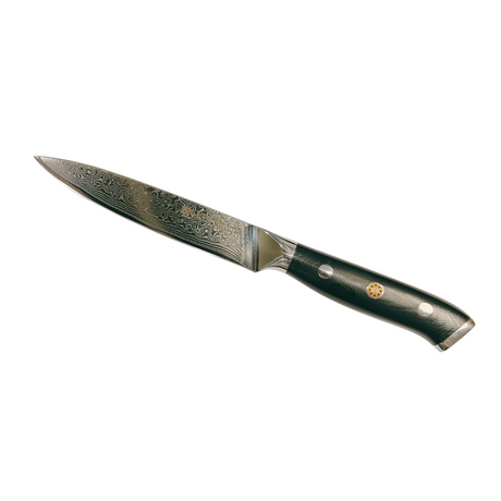 Damascus Steel Utility Knife – 5 Inch Blade with G10 Fibreglass Handle - Green Shop Online