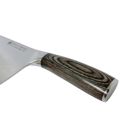 Chopper Knife 6.5in Damascus Steel Blade – Pakka Wood Handle - Green Shop Online