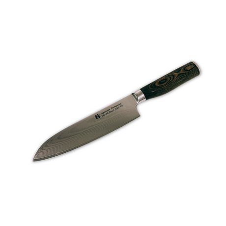 Santoku Knife 7 in Damascus Steel – Pakka Wood Handle - Green Shop Online