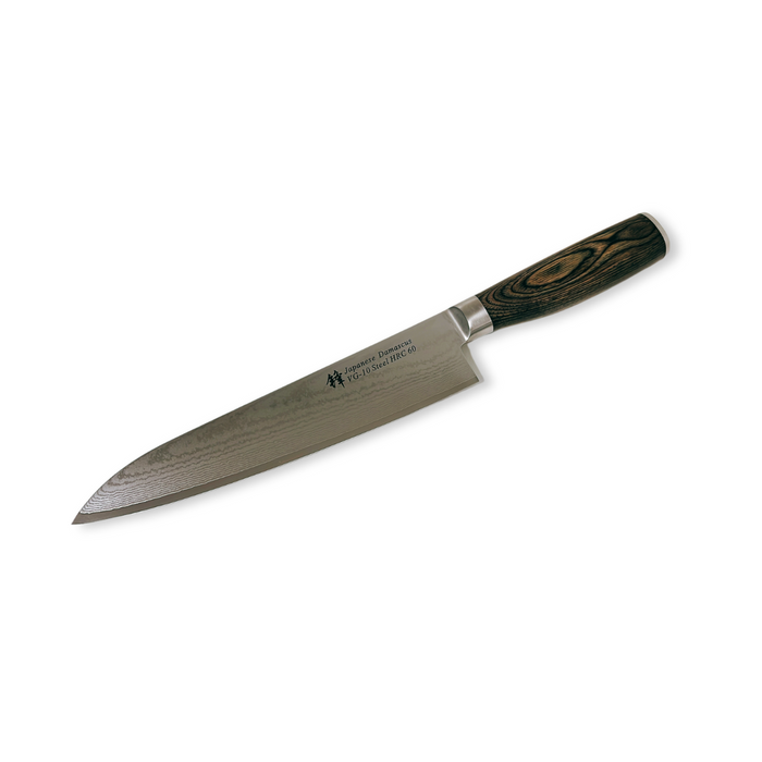Chef Knife 8 in Damascus Steel – Pakka Wood Handle
