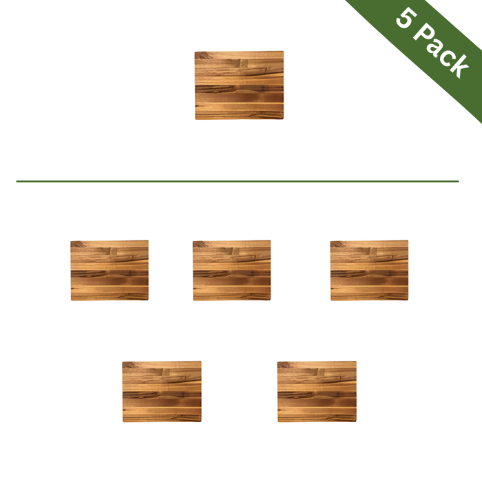 Acacia Wood Cheese Board & Serving Board - Small, 5-Pack
