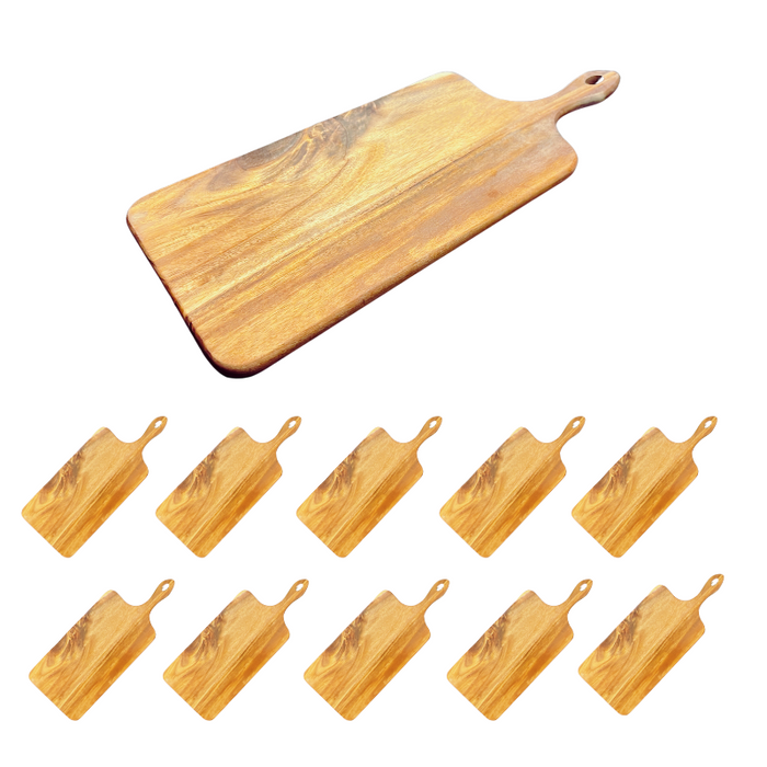 Acacia Wood Cutting Board with Handle - Pack of 10