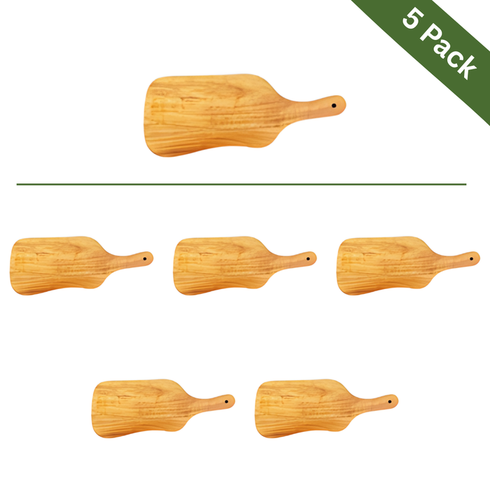 Acacia Wood Serving & Pizza Board with Handle - Large, 5-Pack