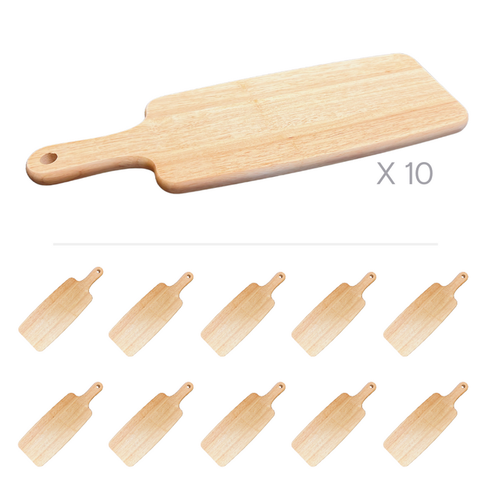 Eco-Friendly Tropical Hardwood Cutting Board with Handle - Pack of 10
