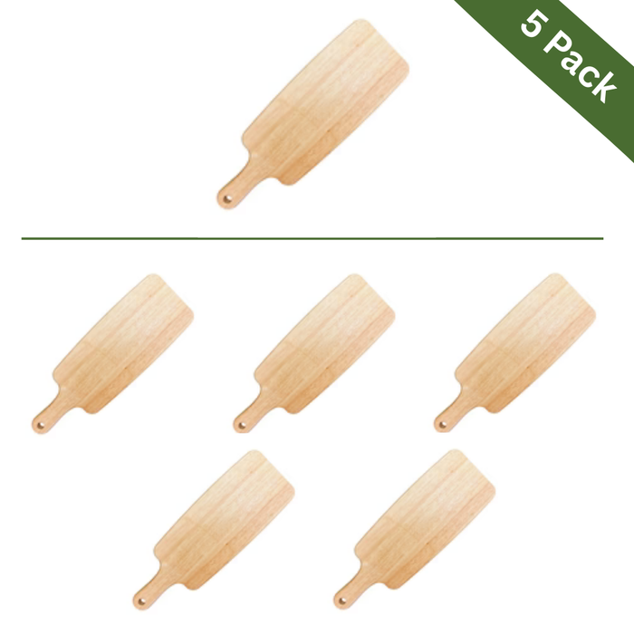 Tropical Hardwood Serving & Pizza Board with Handle - Large, 5-Pack