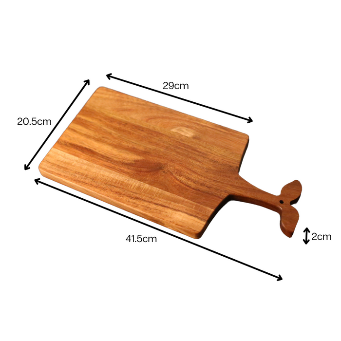 Acacia Wood Serving Pizza Board with Sprout Shape Handle