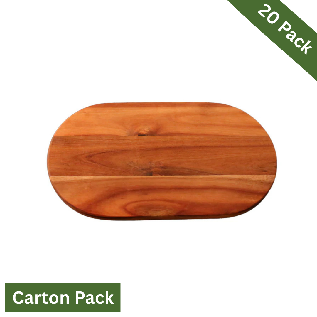 Acacia Wood Oval Serving & Cutting Board - Medium, Carton-Pack