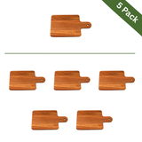Rectangular Acacia Wood Serving & Cutting Board - Medium, 5-Pack