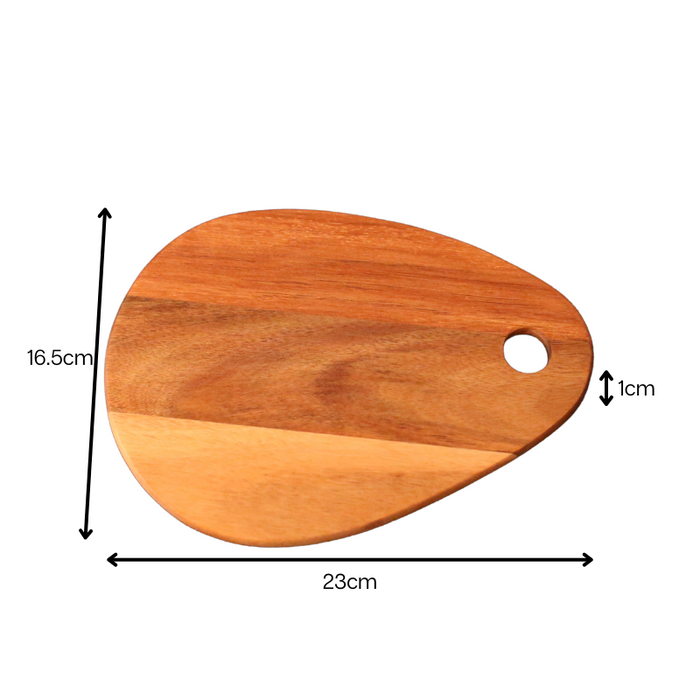 Acacia Wood Droplet Serving & Cutting Board - Pack of 10
