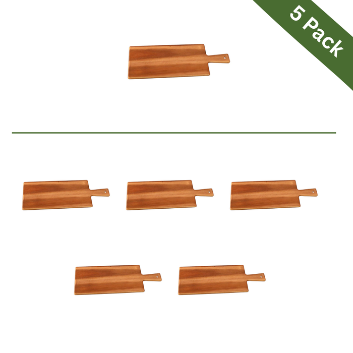 Acacia Wood Rectangular Pizza Serving & Cutting Boards, 5-Pack