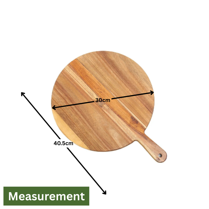 Acacia Wood Pizza Paddle Serving Board with Handle - Large