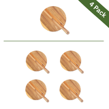 Acacia Wood Pizza Paddle Serving Boards – Medium, 4 Pack