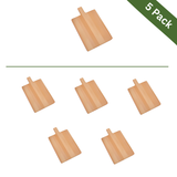 Beech Wood Serving & Pizza Board with Handle - Large, 5-Pack